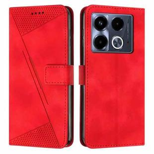 For Infinix Note 40 4G Dream Triangle Leather Phone Case with Lanyard(Red)