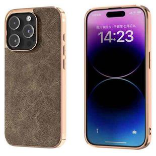 For iPhone 14 Pro Dream Litchi Texture PU Phone Case(Khaki)