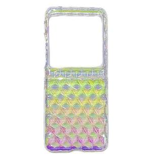 For Motorola Razr 40 Ultra Colorful Diamond Texture PC Phone Case(Gradient Pink Green)