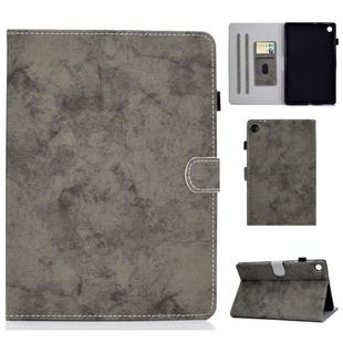 For Lenovo Tab M10 Plus TB-X606F Marble Style Cloth Texture Tablet PC Protective Leather Case with Bracket & Card Slot & Pen Slot & Anti Skid Strip & Wake-up / Sleep Function(Grey)