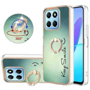 For Honor X8 5G / X6 4G Electroplating Dual-side IMD Phone Case with Ring Holder(Smile)