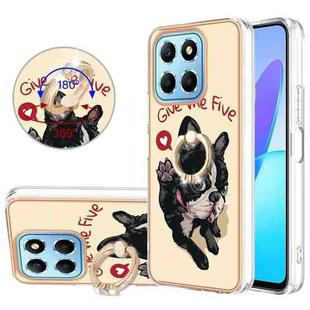 For Honor X8 5G / X6 4G Electroplating Dual-side IMD Phone Case with Ring Holder(Lucky Dog)