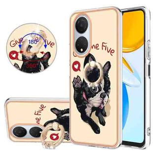 For Honor X7 Electroplating Dual-side IMD Phone Case with Ring Holder(Lucky Dog)