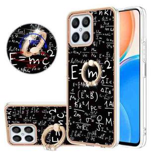 For Honor X8 4G Electroplating Dual-side IMD Phone Case with Ring Holder(Equation)