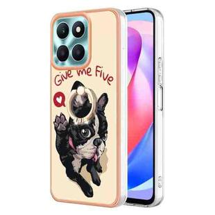 For Honor X6a Electroplating Dual-side IMD Phone Case with Ring Holder(Lucky Dog)
