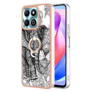 For Honor X6b Electroplating Dual-side IMD Phone Case with Ring Holder(Totem Elephant)