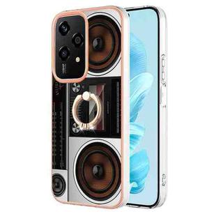 For Honor 200 Lite Global Electroplating Dual-side IMD Phone Case with Ring Holder(Retro Radio)