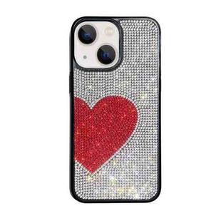 For iPhone 14 Love Heart Diamond TPU Phone Case(Silver)