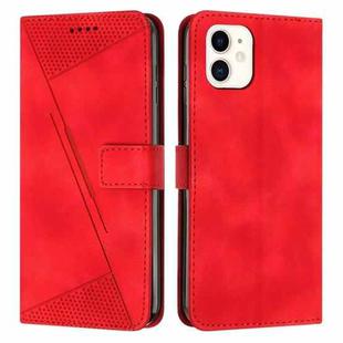 For iPhone 11 Dream Triangle Leather Phone Case with Lanyard(Red)