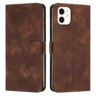 For iPhone 11 Dream Triangle Leather Phone Case with Lanyard(Brown)