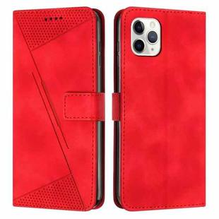 For iPhone 11 Pro Dream Triangle Leather Phone Case with Lanyard(Red)