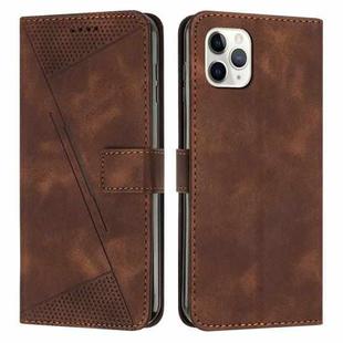 For iPhone 11 Pro Dream Triangle Leather Phone Case with Lanyard(Brown)