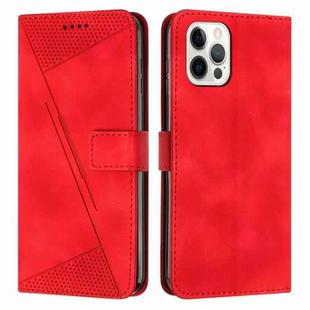 For iPhone 12 Pro Max Dream Triangle Leather Phone Case with Lanyard(Red)