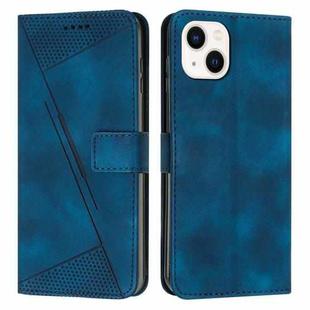 For iPhone 14 Dream Triangle Leather Phone Case with Lanyard(Blue)