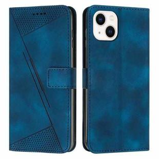 For iPhone 14 Plus Dream Triangle Leather Phone Case with Lanyard(Blue)