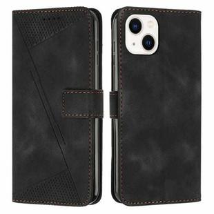 For iPhone 15 Dream Triangle Leather Phone Case with Lanyard(Black)