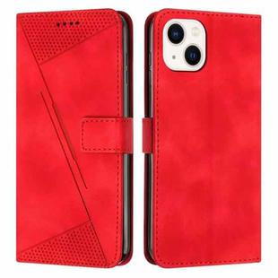 For iPhone 15 Plus Dream Triangle Leather Phone Case with Lanyard(Red)