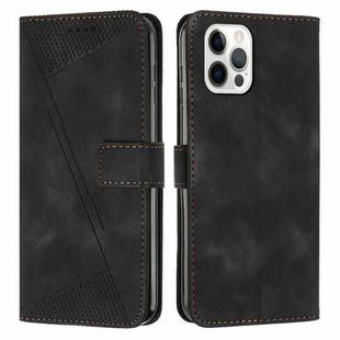 For iPhone 15 Pro Dream Triangle Leather Phone Case with Lanyard(Black)