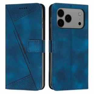 For iPhone 17 Pro Max Dream Triangle Leather Phone Case with Lanyard(Blue)
