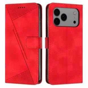 For iPhone 17 Pro Max Dream Triangle Leather Phone Case with Lanyard(Red)