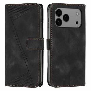 For iPhone 17 Pro Max Dream Triangle Leather Phone Case with Lanyard(Black)