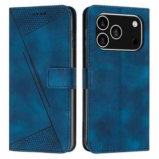 For iPhone 17 Pro Dream Triangle Leather Phone Case with Lanyard(Blue)