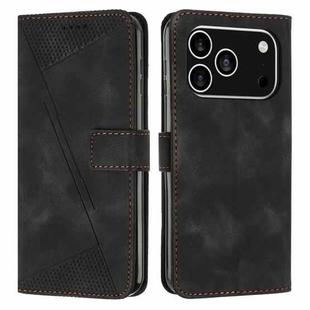 For iPhone 17 Pro Dream Triangle Leather Phone Case with Lanyard(Black)