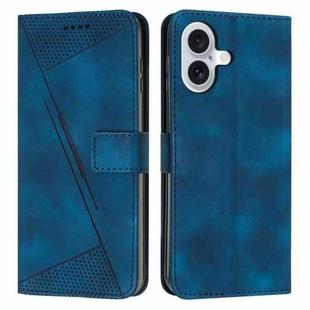 For iPhone 17 Dream Triangle Leather Phone Case with Lanyard(Blue)