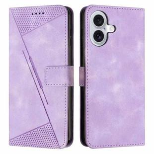 For iPhone 17 Dream Triangle Leather Phone Case with Lanyard(Purple)