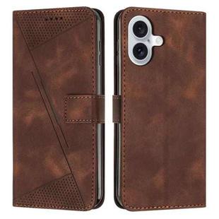 For iPhone 17 Dream Triangle Leather Phone Case with Lanyard(Brown)