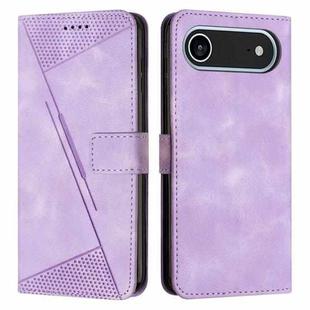 For iPhone 17 Air Dream Triangle Leather Phone Case with Lanyard(Purple)