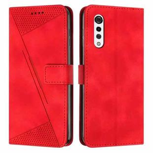 For LG Velvet / G9 Dream Triangle Leather Phone Case with Lanyard(Red)