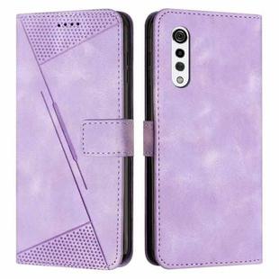 For LG Velvet / G9 Dream Triangle Leather Phone Case with Lanyard(Purple)