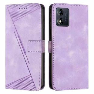 For Motorola Moto E13 Dream Triangle Leather Phone Case with Lanyard(Purple)
