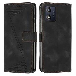 For Motorola Moto E13 Dream Triangle Leather Phone Case with Lanyard(Black)