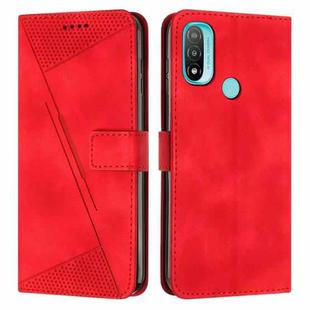 For Motorola Moto E20 / E30 / E40 Dream Triangle Leather Phone Case with Lanyard(Red)