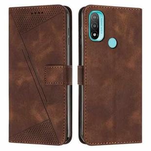 For Motorola Moto E20 / E30 / E40 Dream Triangle Leather Phone Case with Lanyard(Brown)