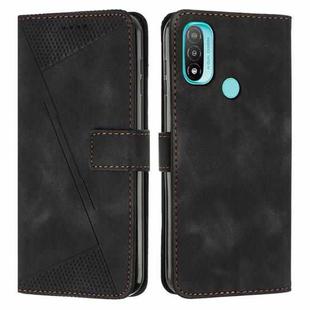 For Motorola Moto E20 / E30 / E40 Dream Triangle Leather Phone Case with Lanyard(Black)