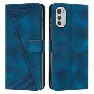 For Motorola Moto E32 Dream Triangle Leather Phone Case with Lanyard(Blue)