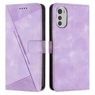 For Motorola Moto E32 Dream Triangle Leather Phone Case with Lanyard(Purple)