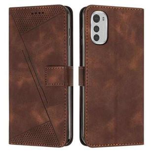 For Motorola Moto E32 Dream Triangle Leather Phone Case with Lanyard(Brown)
