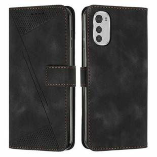 For Motorola Moto E32 Dream Triangle Leather Phone Case with Lanyard(Black)