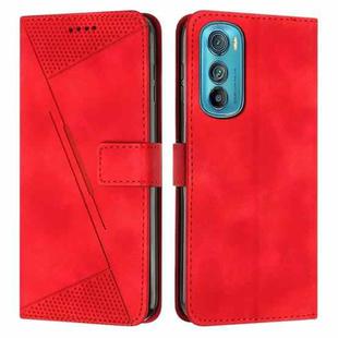 For Motorola Edge 30 Dream Triangle Leather Phone Case with Lanyard(Red)