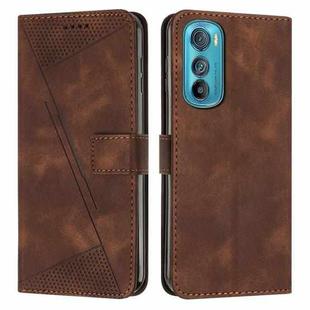 For Motorola Edge 30 Dream Triangle Leather Phone Case with Lanyard(Brown)