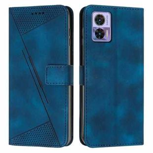 For Motorola Edge 30 Lite / 30 Neo Dream Triangle Leather Phone Case with Lanyard(Blue)