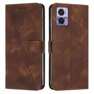 For Motorola Edge 30 Lite / 30 Neo Dream Triangle Leather Phone Case with Lanyard(Brown)