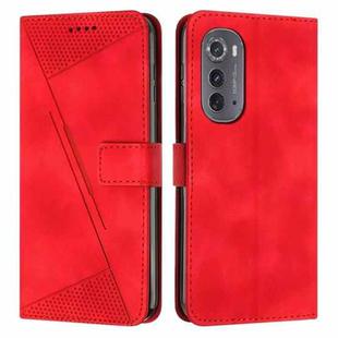 For Motorola Edge 2022 Dream Triangle Leather Phone Case with Lanyard(Red)