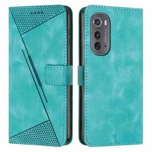 For Motorola Edge 2022 Dream Triangle Leather Phone Case with Lanyard(Green)