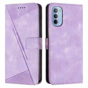 For Motorola Moto G 5G 2022 Dream Triangle Leather Phone Case with Lanyard(Purple)