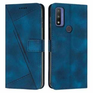 For Motorola G Pure Dream Triangle Leather Phone Case with Lanyard(Blue)